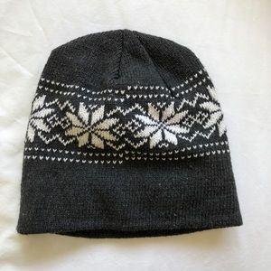 Dark Grey Snowflake Beanie